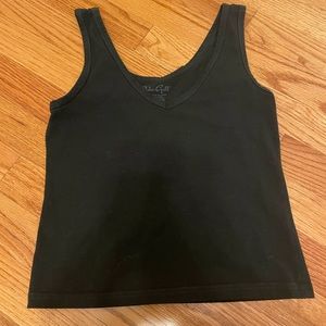 John Galt cropped black tank